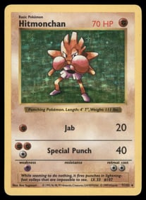 Hitmonchan Base Set (Shadowless) #007/102 Holo Pokemon Card
