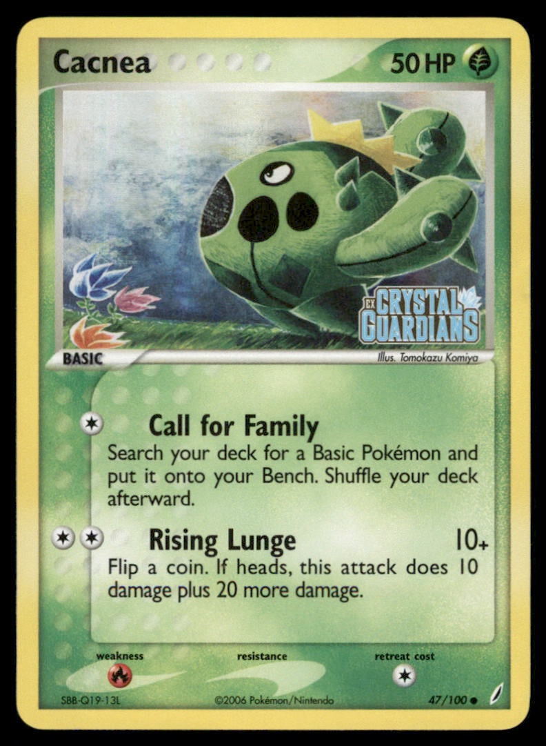 Cacnea Stamped Crystal Guardians #47/100 Holo Pokemon Card (1 of 2)