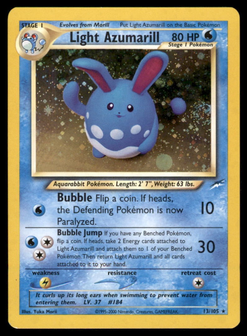 Light Azumarill Neo Destiny #013/105 Holo Pokemon Card (1 of 2)