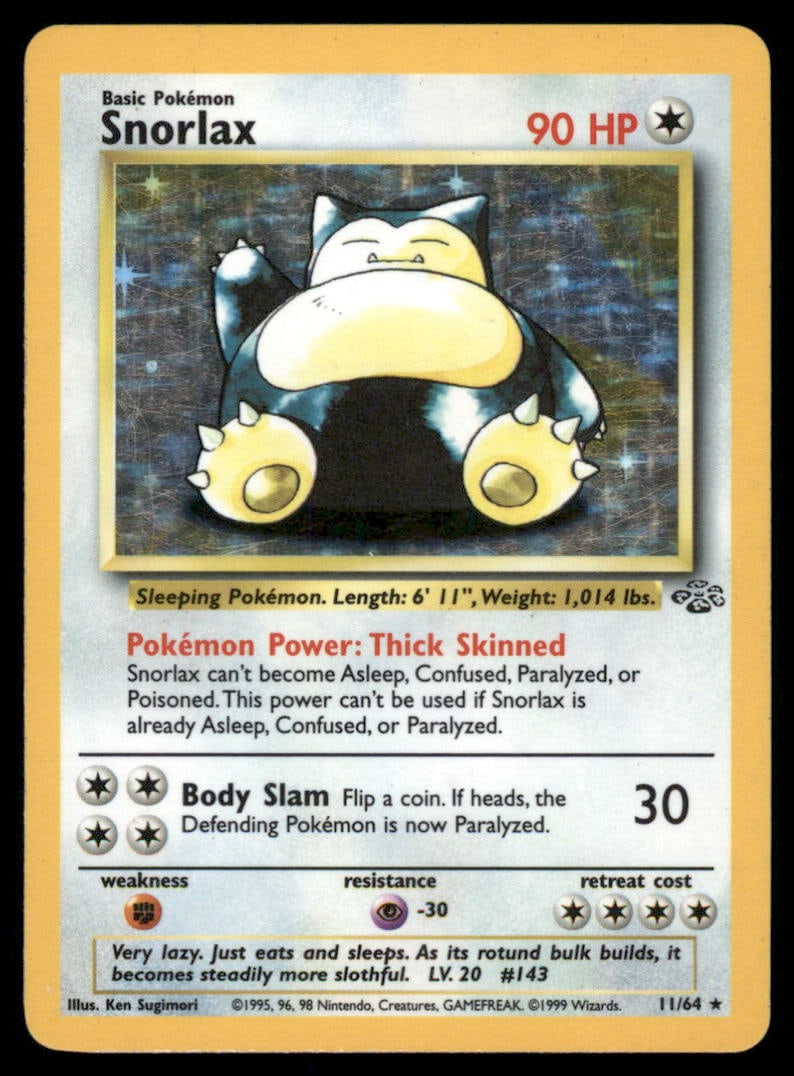 Snorlax (11) Jungle #11/64 Holo Pokemon Card: We offer combined shipping on multiple items. Buyers may also arrange their own shipping. LiveShipping is a separate and independent option for shipping that is NOT a part of the auction house or thei