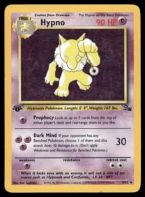 1st ED. Hypno (8) Fossil #08/62 Holo Pokemon Card