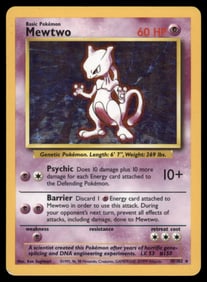 Mewtwo Base Set #010/102 Holo Pokemon Card
