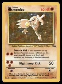 Hitmonlee (7) Fossil #07/62 Holo Pokemon Card