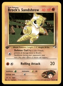 Brock's Sandshrew (71) Gym Heroes #071/132 1st. ED. Pokemon Card