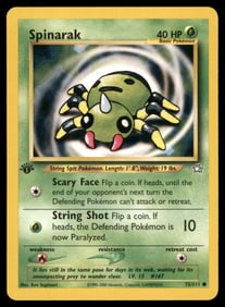 Spinarak Neo Genesis #075/111 1st. ED. Pokemon Card