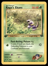 Koga's Ekans Gym Challenge #077/132 1st. ED. Pokemon Card