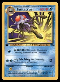 Tentacruel Fossil #44/62 1st. ED. Pokemon Card