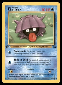 Shellder Fossil #54/62 1st. ED. Pokemon Card