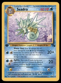 Seadra Fossil #42/62 1st. ED. Pokemon Card