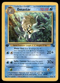 Omastar Fossil #40/62 1st. ED. Pokemon Card