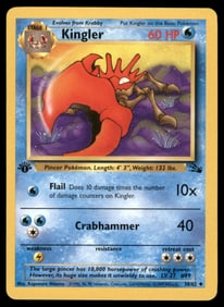 Kingler Fossil #38/62 1st. ED. Pokemon Card