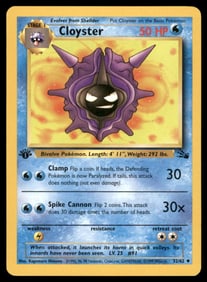 Cloyster Fossil #32/62 1st. ED. Pokemon Card