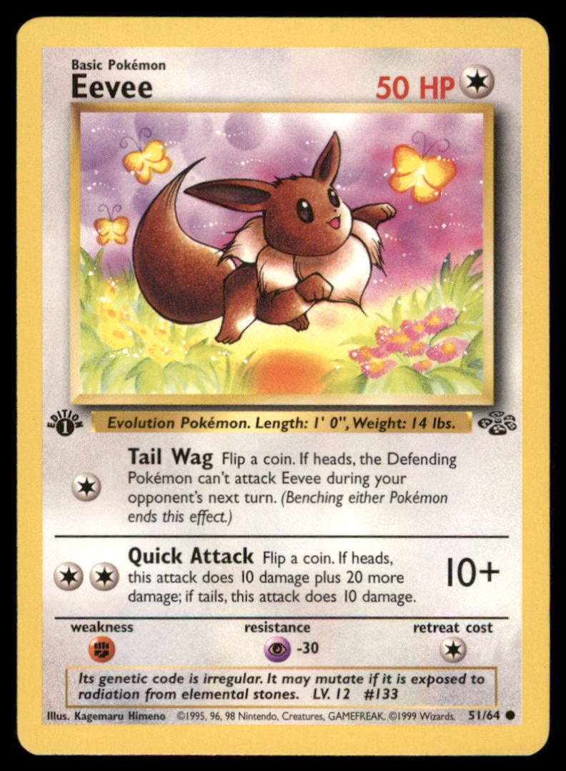 Eevee Jungle #51/64 1st. ED. Pokemon Card: We offer combined shipping on multiple items. Buyers may also arrange their own shipping. LiveShipping is a separate and independent option for shipping that is NOT a part of the auction house or thei