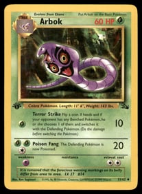Arbok Fossil #31/62 1st. ED. Pokemon Card