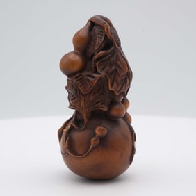 Old Chinese Wood Gourd Figure