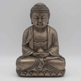 Vintage Chinese Metal Buddha Sculpture