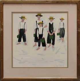 Richard E. Howard Watercolor On Paper "Lunchtime"