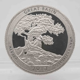 2013 American Proof Silver Quarter ATB Great Basin