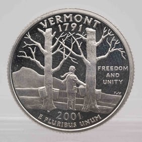 2001 American Proof Silver Quarter Vermont