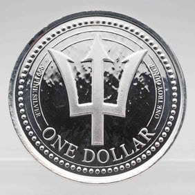 2018 Barbados Trident 1oz Silver Coin