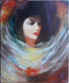 Shadowed Siren Oil on Canvas Painting