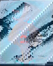 Clown Portrait Oil on Canvas Painting