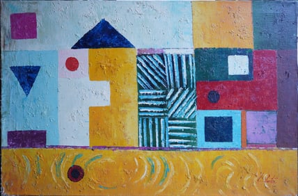 Abstract Oil on Canvas Painting