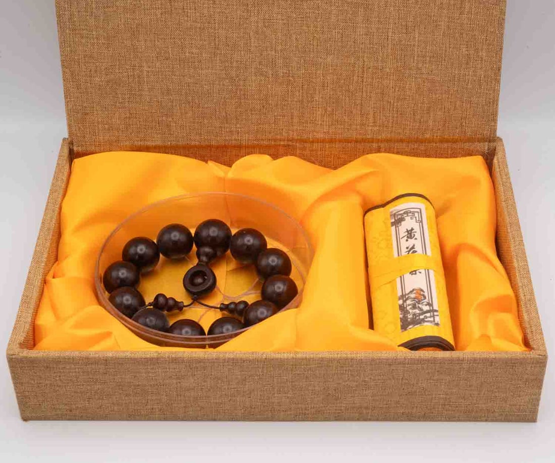 Chinese Huanghuali Wood Bead Bracelet With Box (1 of 3)