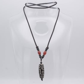 Antique Chinese Tibetan Dzi Bead Pendant