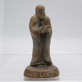 Vintage Resin Saint Luke Wall Sculpture