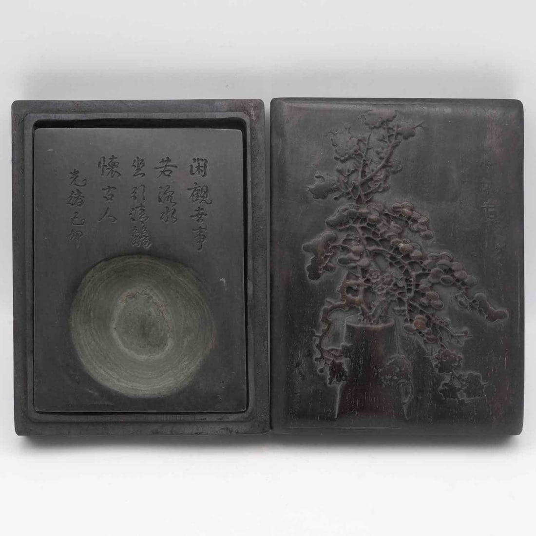 Antique Chinese Carved Inkstone With Wood Box (1 of 4)