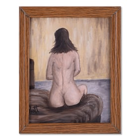 VIntage Modernst OIl On Canvas "Nude Backside"