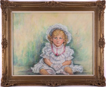 Early 20th C. Impressionist Pastel On Paper "Little Girl"