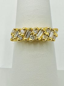 14KT Yellow Gold Natural Diamond Ring # 2019
