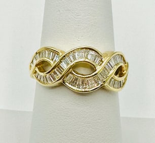 14KT Yellow Gold Natural Diamond Ring Baguette Diamond 1.00 carat(t.w.) # 2060