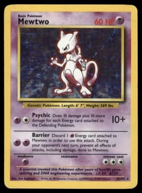 Mewtwo Base Set #010/102 Holo Pokemon Card