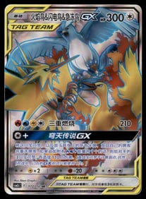 Moltres Zapdos Articuno GX Chinese Holo Pokemon Card