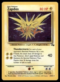 Zapdos (15) Fossil #15/62 Holo Pokemon Card