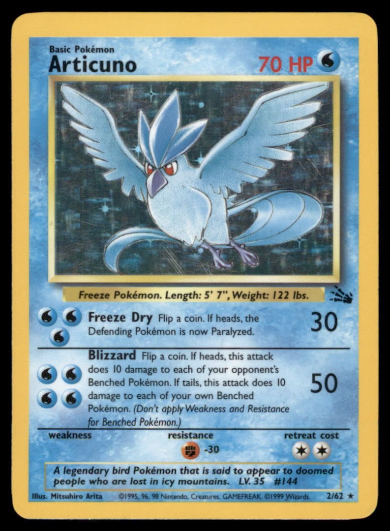 Articuno (2) Fossil #02/62 Holo Pokemon Card: We offer combined shipping on multiple items. Buyers may also arrange their own shipping. LiveShipping is a separate and independent option for shipping that is NOT a part of the auction house or thei