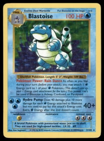 Blastoise Base Set (Shadowless) #002/102 Holo Pokemon Card