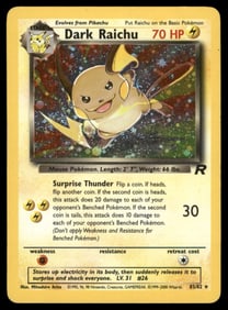Dark Raichu Team Rocket #83/82 Holo Pokemon Card