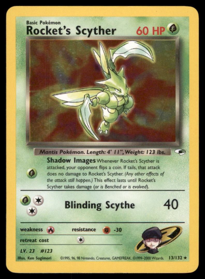 Rocket's Scyther Gym Heroes #013/132 Holo Pokemon Card: We offer combined shipping on multiple items. Buyers may also arrange their own shipping. LiveShipping is a separate and independent option for shipping that is NOT a part of the auction house or thei