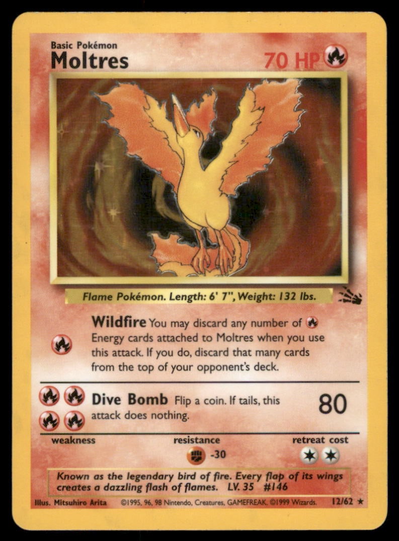 Moltres (12) Fossil #12/62 Holo Pokemon Card: We offer combined shipping on multiple items. Buyers may also arrange their own shipping. LiveShipping is a separate and independent option for shipping that is NOT a part of the auction house or thei