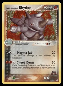 Team Magma's Rhydon Team Magma vs Team Aqua #11/95 Holo Pokemon Card