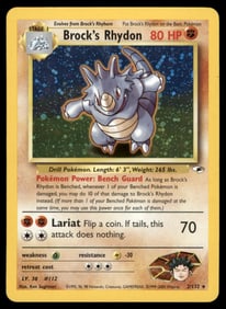 Brock's Rhydon City Gym Decks # Holo Pokemon Card