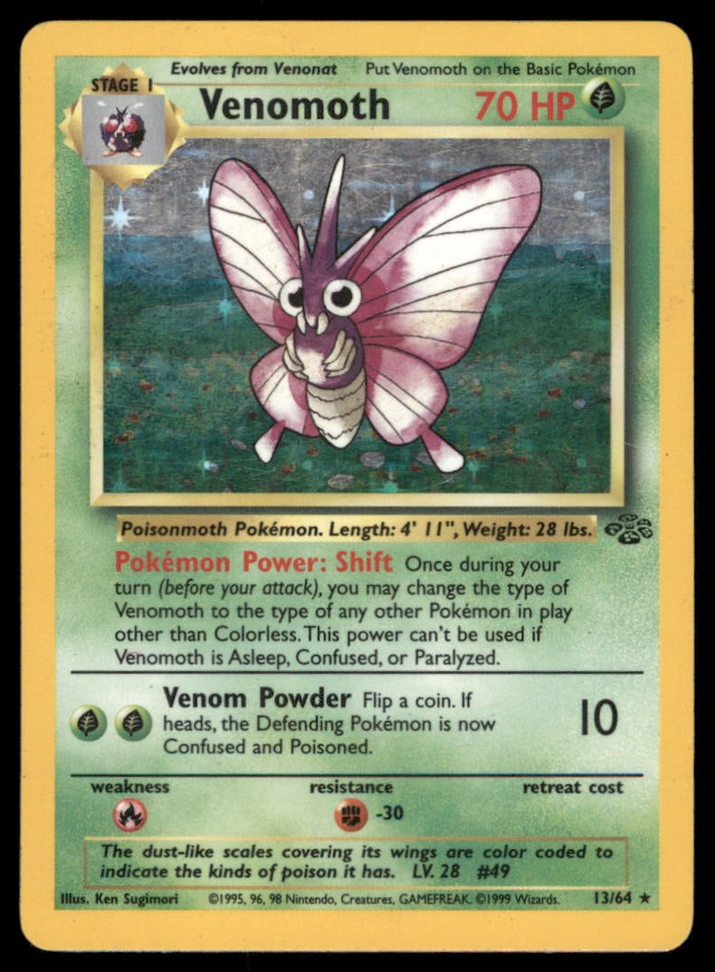 Venomoth (13) Jungle #13/64 Holo Pokemon Card: We offer combined shipping on multiple items. Buyers may also arrange their own shipping. LiveShipping is a separate and independent option for shipping that is NOT a part of the auction house or thei