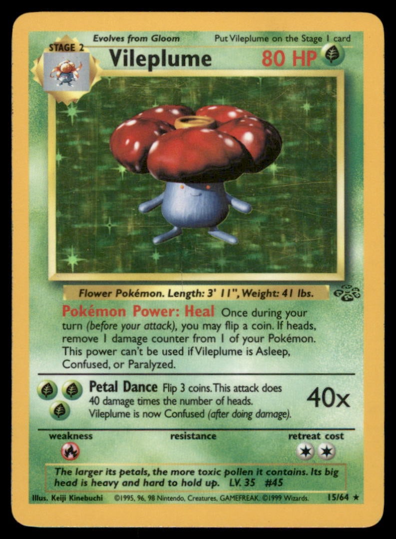 Vileplume (15) Jungle #15/64 Holo Pokemon Card: We offer combined shipping on multiple items. Buyers may also arrange their own shipping. LiveShipping is a separate and independent option for shipping that is NOT a part of the auction house or thei