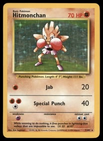 Hitmonchan Base Set #007/102 Holo Pokemon Card