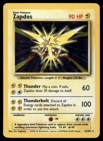 Zapdos Base Set #016/102 Holo Pokemon Card