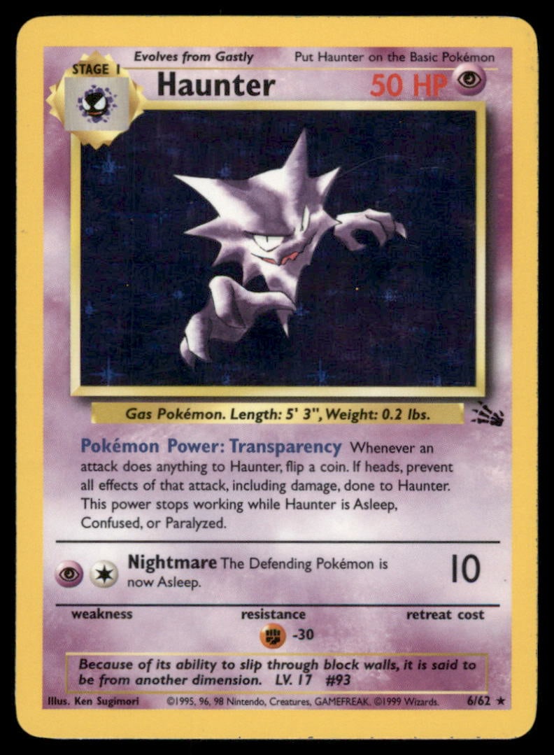 Haunter (6) Fossil #06/62 Holo Pokemon Card: We offer combined shipping on multiple items. Buyers may also arrange their own shipping. LiveShipping is a separate and independent option for shipping that is NOT a part of the auction house or thei